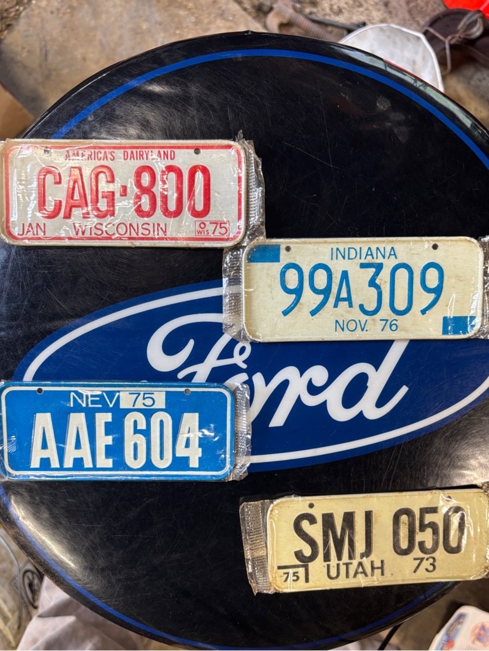 New Old Stock, vintage mini license plates, lot of 4